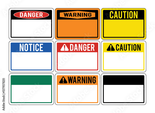 Canvas Print Blank warning signs
