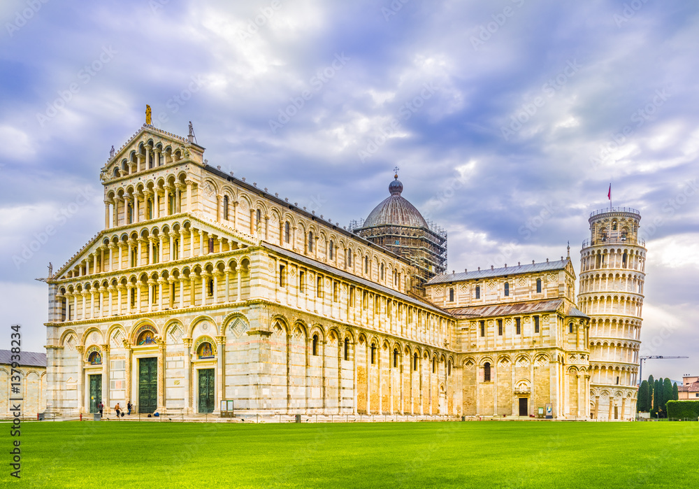 Cathedral and the Leaning Tower of Pisa, Tuscany, Italy