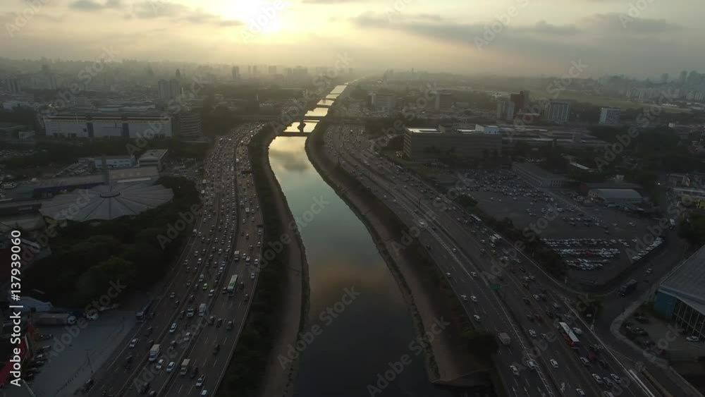 Aerial View of Marginal Tiete, Sao Paulo, Brazil Aerial View of Marginal Tiete, Sao Paulo, Brazil