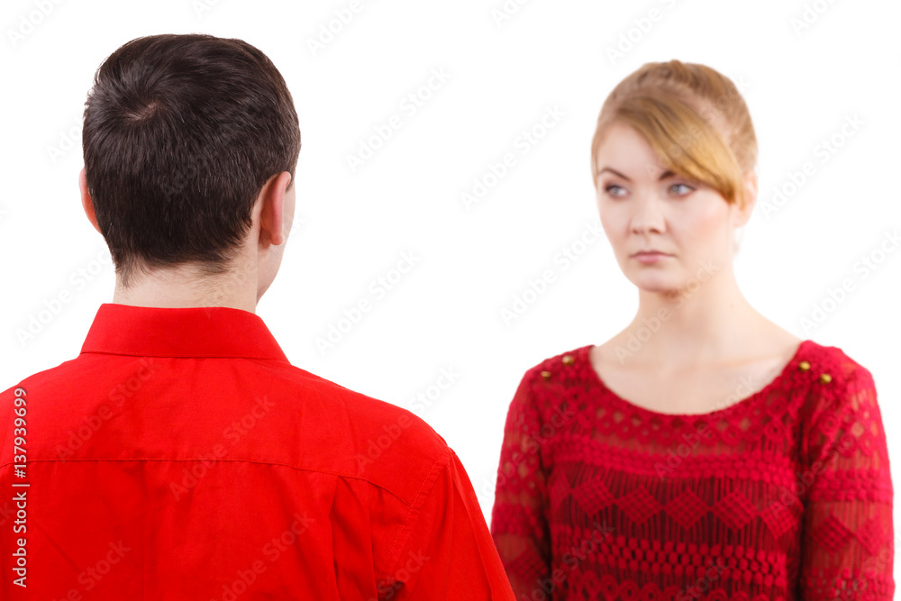Couple after quarrel offended sad serious Couple after quarrel offended sad serious
