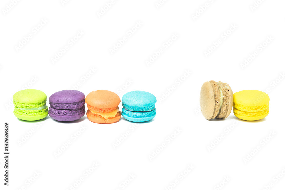 Tasty colorful macaroon on a white background (macaron, macarons, macaroon) Tasty colorful macaroon on a white background (macaron, macarons, macaroon)
