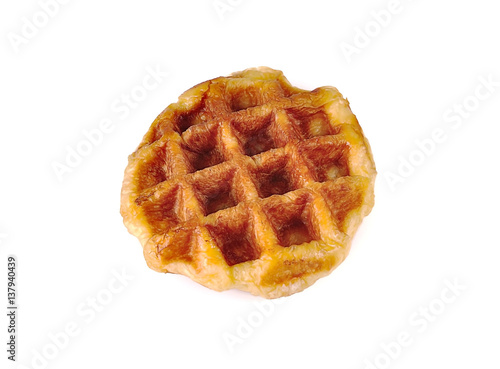 waffle isolated on white background.
