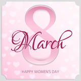 Elegant greeting card design for International Women's Day. 8 march card