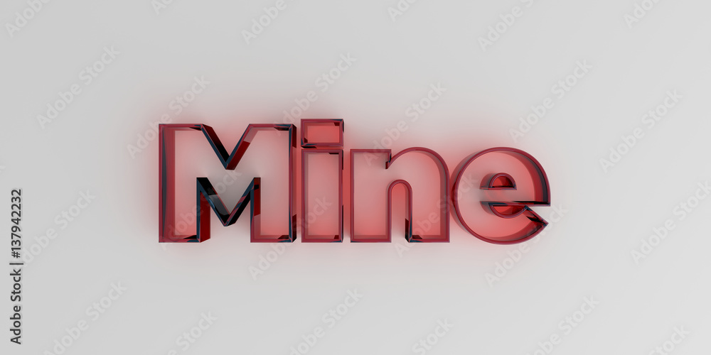 Mine - Red glass text on white background - 3D rendered royalty free stock image. Mine - Red glass text on white background - 3D rendered royalty free stock image.