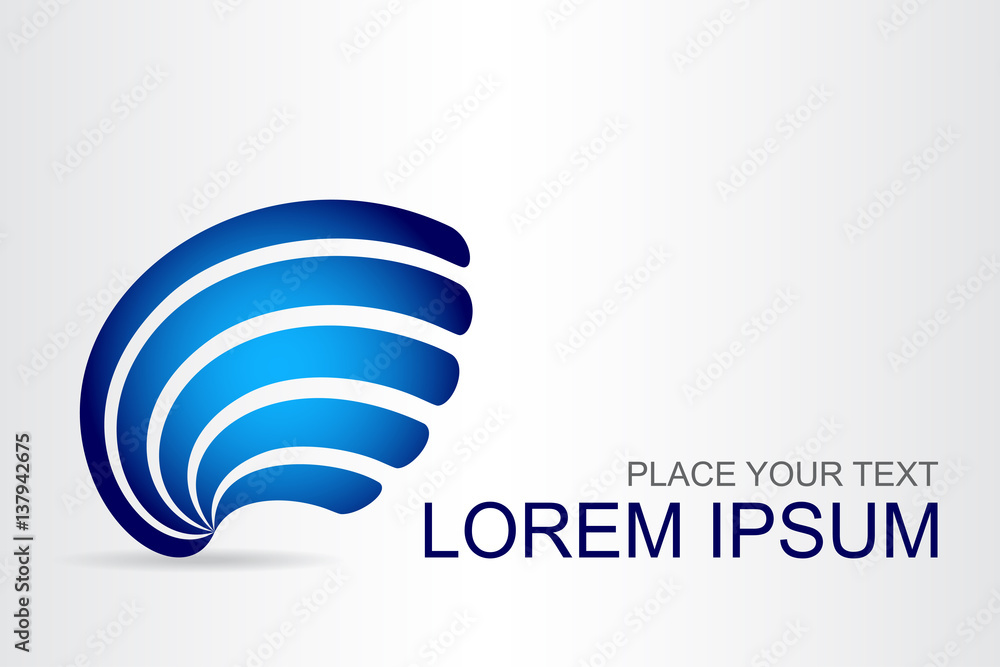 Logo stylized spherical surface with abstract shapes Logo stylized spherical surface with abstract shapes