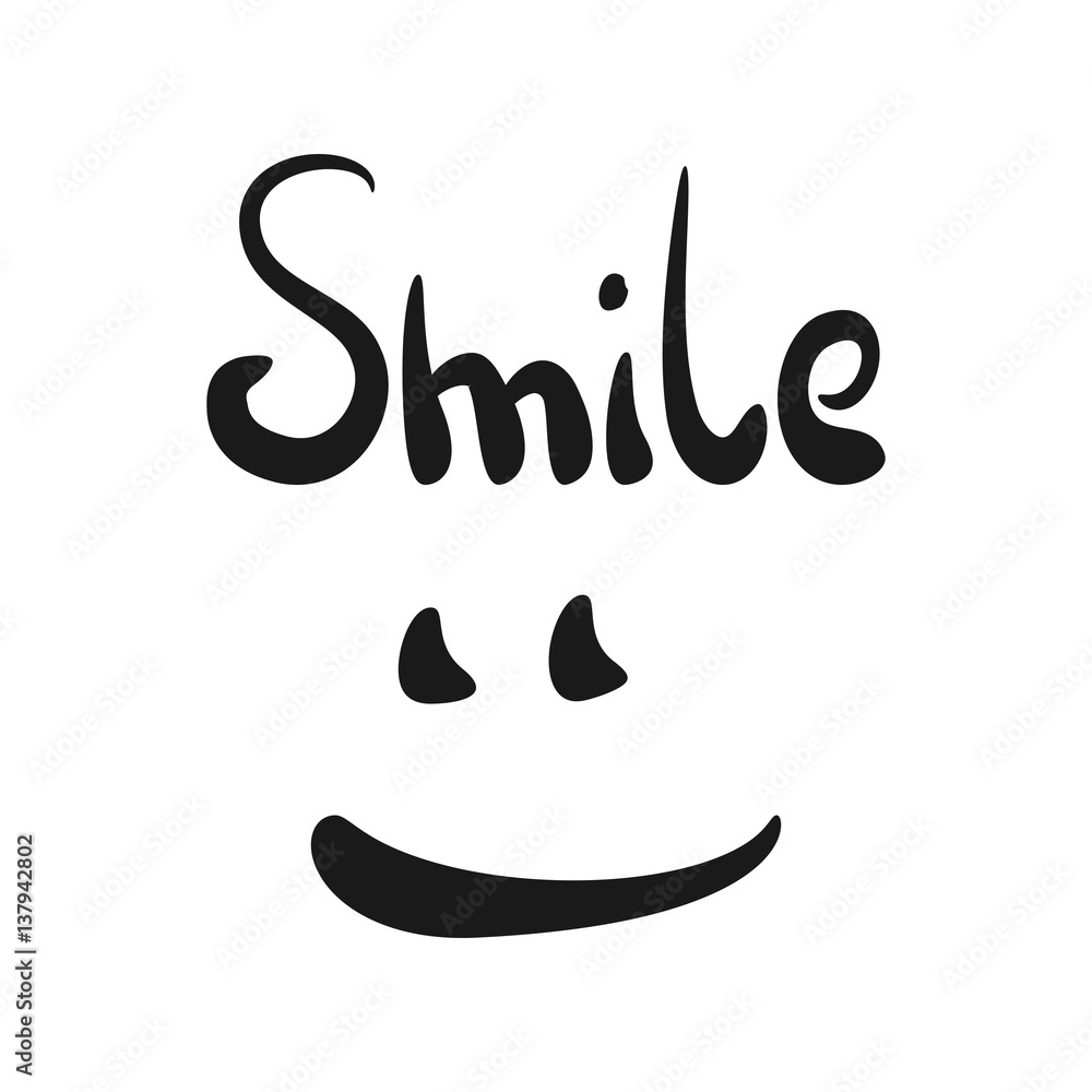 Handwriting Smile. Smiling mouth and eyes. Handwriting Smile. Smiling mouth and eyes.