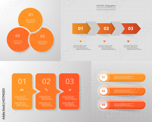 Vector circle infographic set.