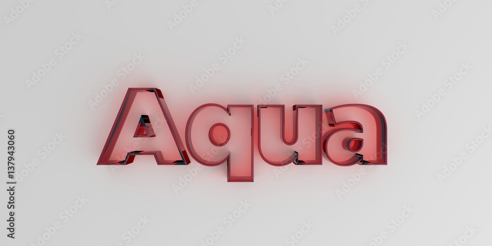 Aqua - Red glass text on white background - 3D rendered royalty free stock image. Aqua - Red glass text on white background - 3D rendered royalty free stock image.