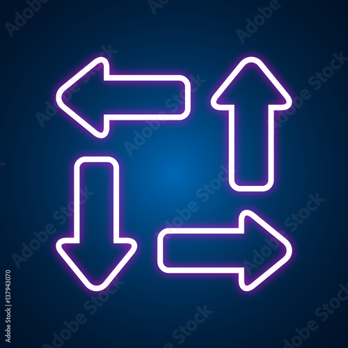 neon light arrow sign