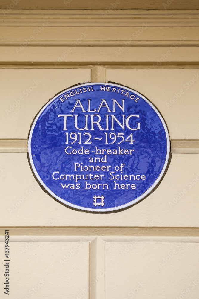 Obraz premium Alan Turing Blue Plaque in London.