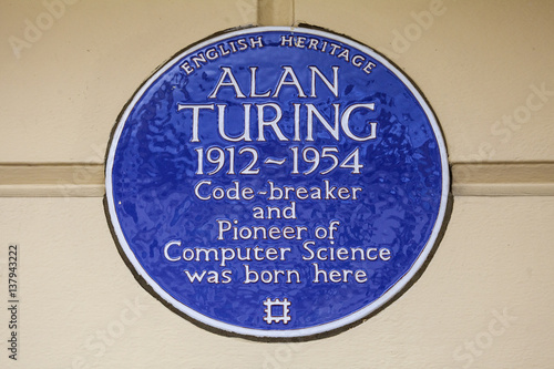 Alan Turing Blue Plaque in London. photo