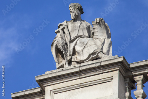 Canvas Print Simon the Zealot Sculpture on St. Pauls Cathedral in London.
