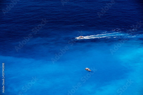 Boats in the blue sea