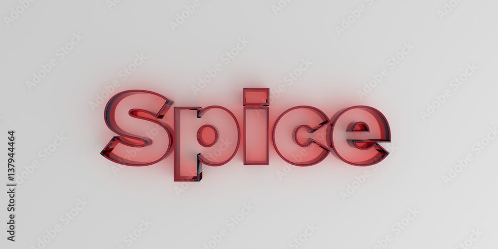 Spice - Red glass text on white background - 3D rendered royalty free stock image. Spice - Red glass text on white background - 3D rendered royalty free stock image.