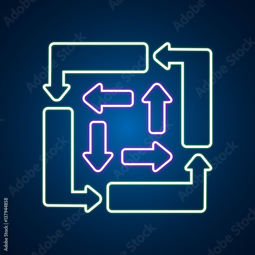 neon light arrow sign