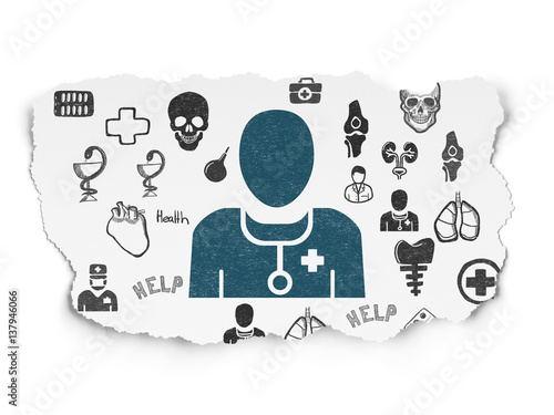 Health concept: Doctor on Torn Paper background © Maksim Kabakou