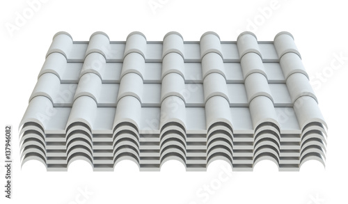 Roof tile  isolated on white background