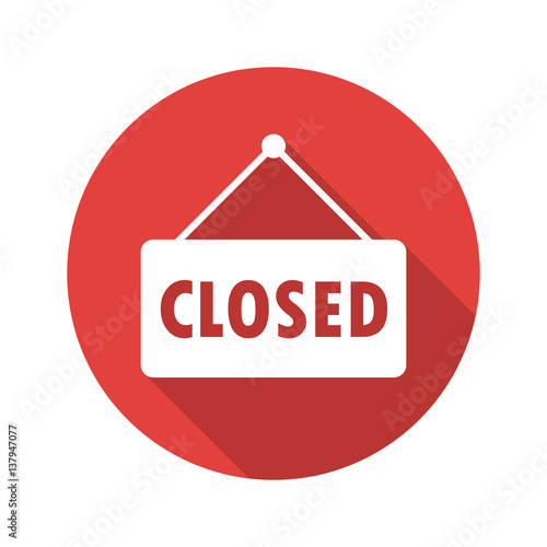 Closed flat design icon vector