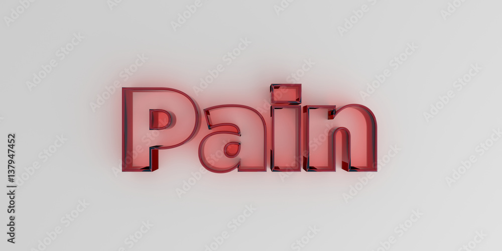 Pain - Red glass text on white background - 3D rendered royalty free stock image. Pain - Red glass text on white background - 3D rendered royalty free stock image.