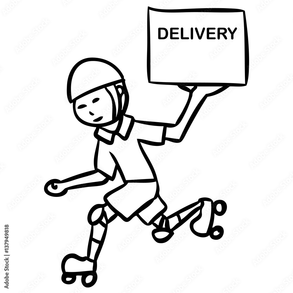 cartoon word delivery boy cartoon word delivery boy
