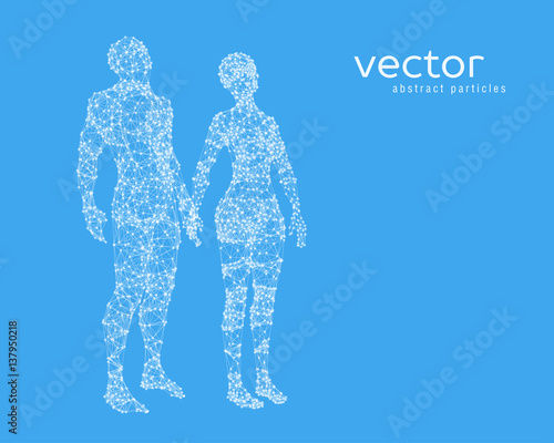 Abstract vector illustration of couple.