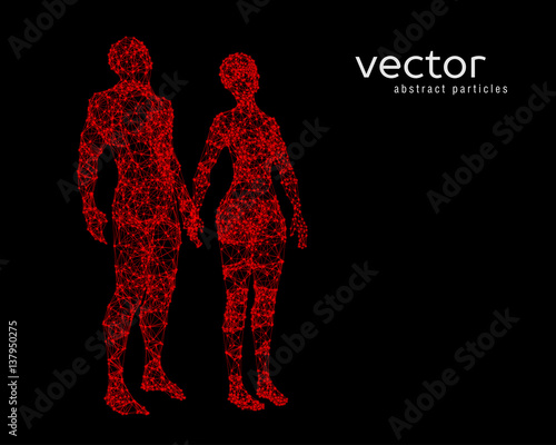 Abstract vector illustration of couple.