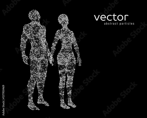 Abstract vector illustration of couple.