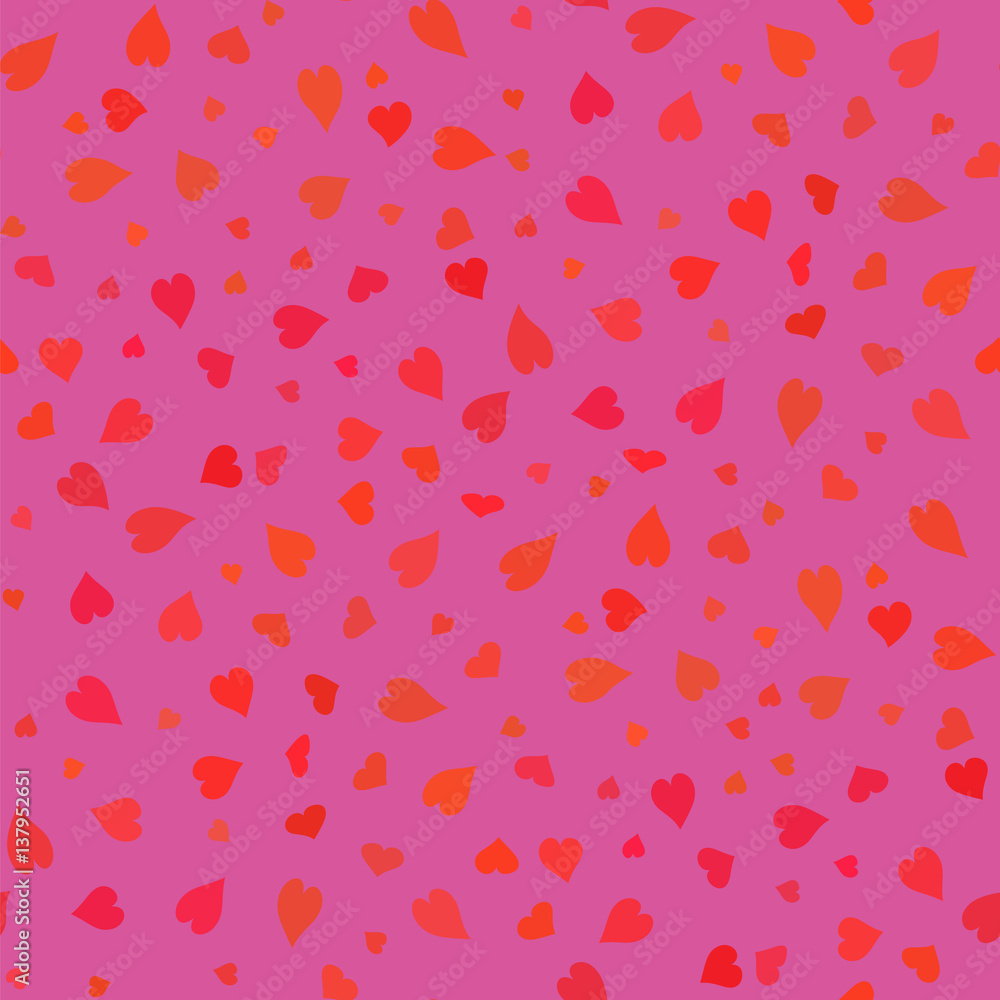 Pink Hearts Seamless Pattern. Valentines Day Background. Symbol of Love