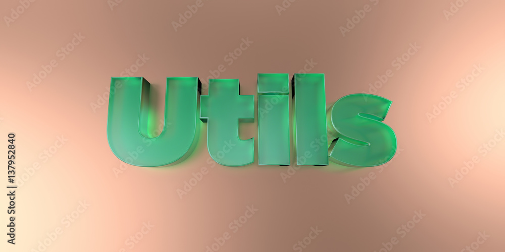 Utils - colorful glass text on vibrant background - 3D rendered royalty free stock image. Utils - colorful glass text on vibrant background - 3D rendered royalty free stock image.