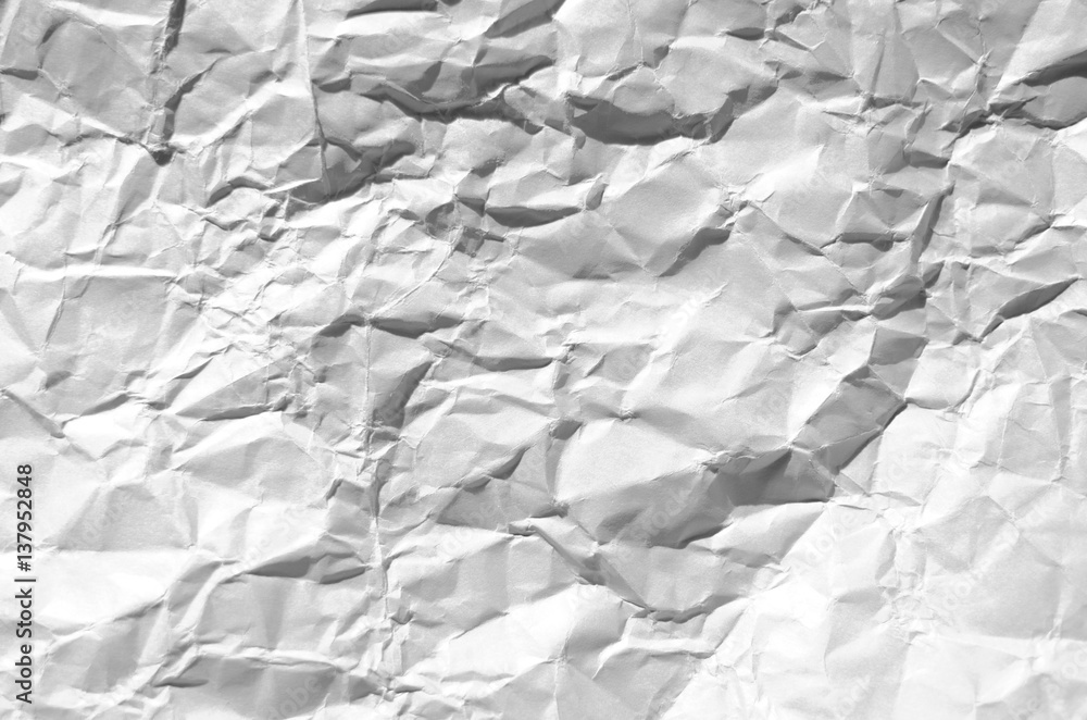 Fototapeta premium Background crumpled paper white