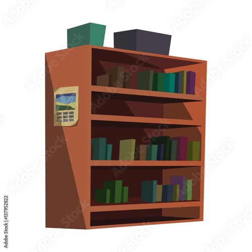 Книжный шкаф вектор изолированный