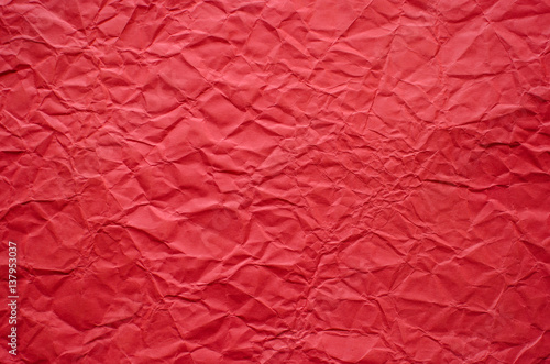Background crumpled paper red