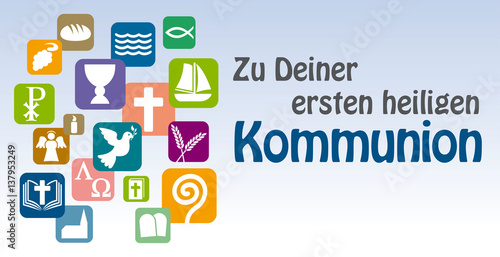 Karte mit Glückwunsch zur ersten heiligen Kommunion