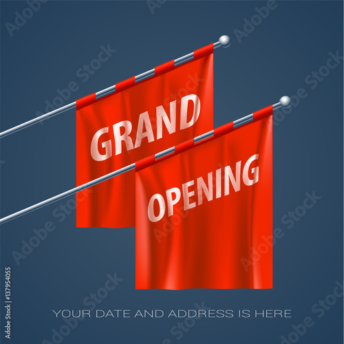 Grand opening vector backdrop for new store