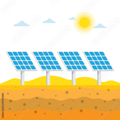 Solar panels in the desert,