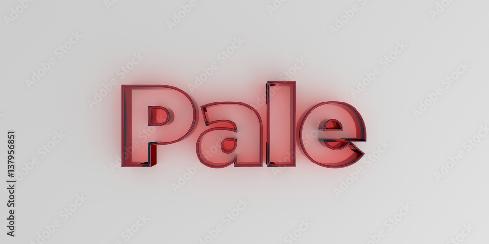 Pale - Red glass text on white background - 3D rendered royalty free stock image. Pale - Red glass text on white background - 3D rendered royalty free stock image.