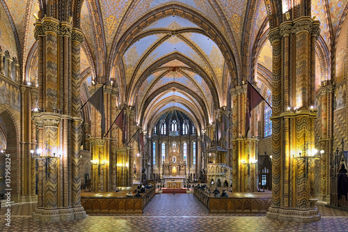 Interior of Matthias Church in Buda s Castle District of Budapest  Hungary