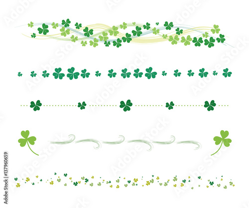 St. Patrick's Day clover line set
