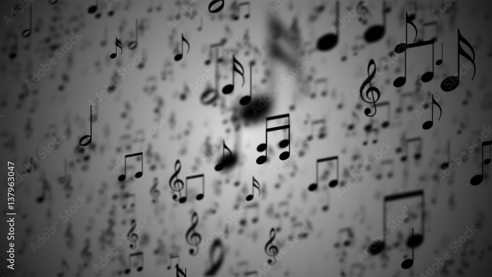 Fototapeta premium Abstract Background with Colorful Music notes.