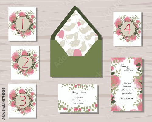 greenery and floral wedding patterns vector design