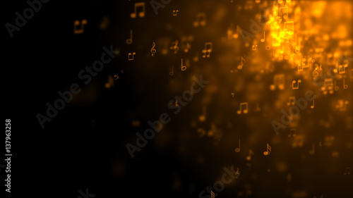 Abstract Background with Colorful Music notes.