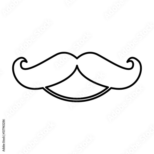 mustache hipster style icon vector illustration design