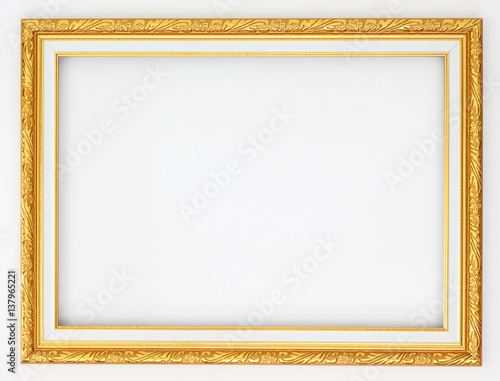 Frame gold on a white background.