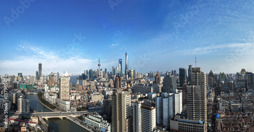 Panoramic view of Shanghai skyline and cityscape