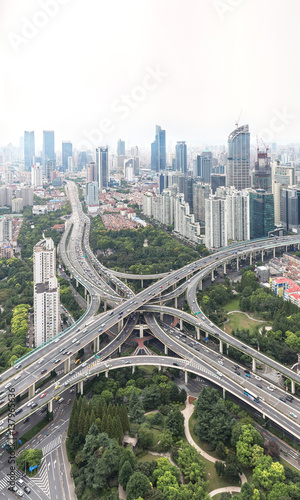 Elevated highway and overpass in modern city