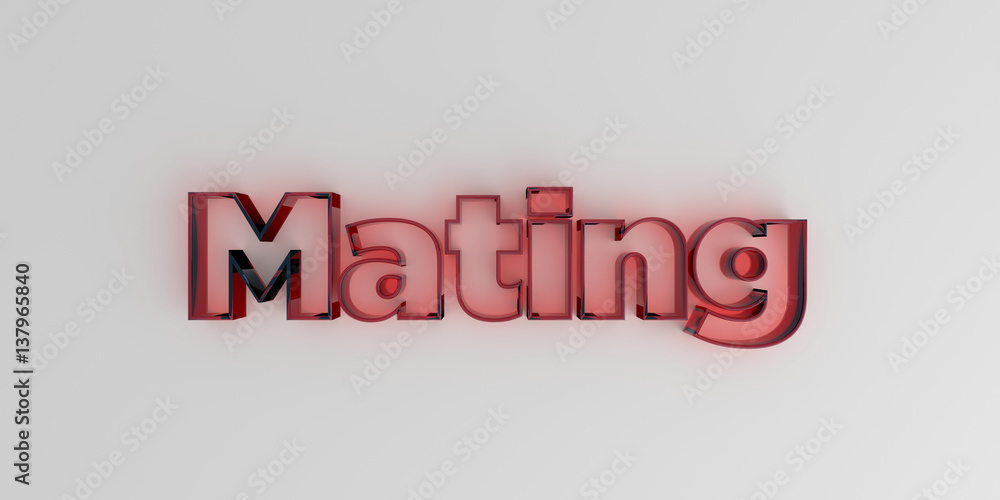 Mating - Red glass text on white background - 3D rendered royalty free stock image. Mating - Red glass text on white background - 3D rendered royalty free stock image.
