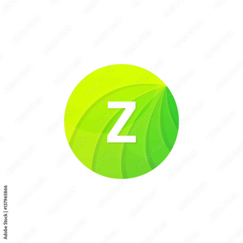 Abstract green circle ecology symbol. Clean organic icon letter Z logo sign vector design Abstract green circle ecology symbol. Clean organic icon letter Z logo sign vector design