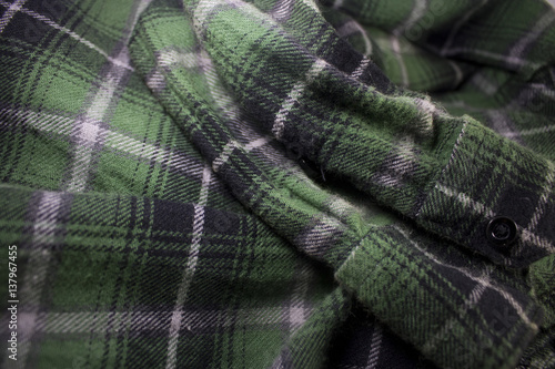green plaid flannel fabric cloth