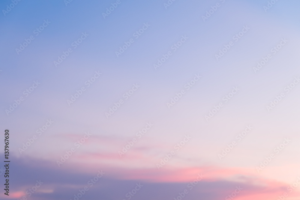 Abstract soft blue sky background in the evening