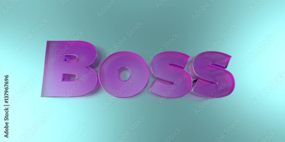 Boss - colorful glass text on vibrant background - 3D rendered royalty free stock image. Boss - colorful glass text on vibrant background - 3D rendered royalty free stock image.